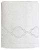 Soft Twist Trellis Hand Towel, White & Silver, 16"x30"