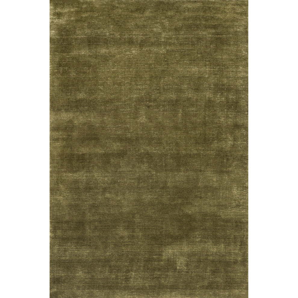 Arrel Speckled Wool-Blend Area Rug, Verdant Green 6' x 6'