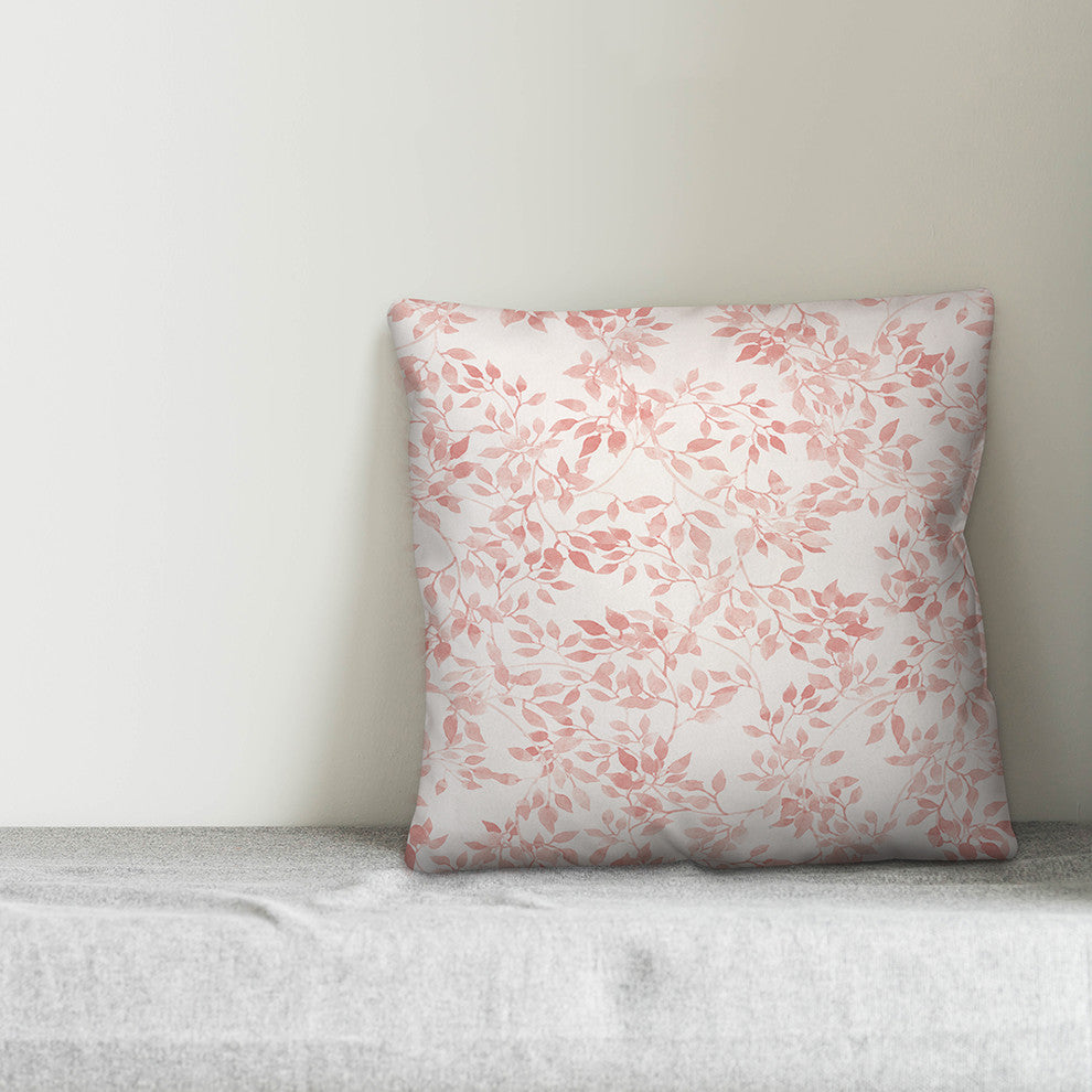 Blush Leaves 18x18 Throw Pillow