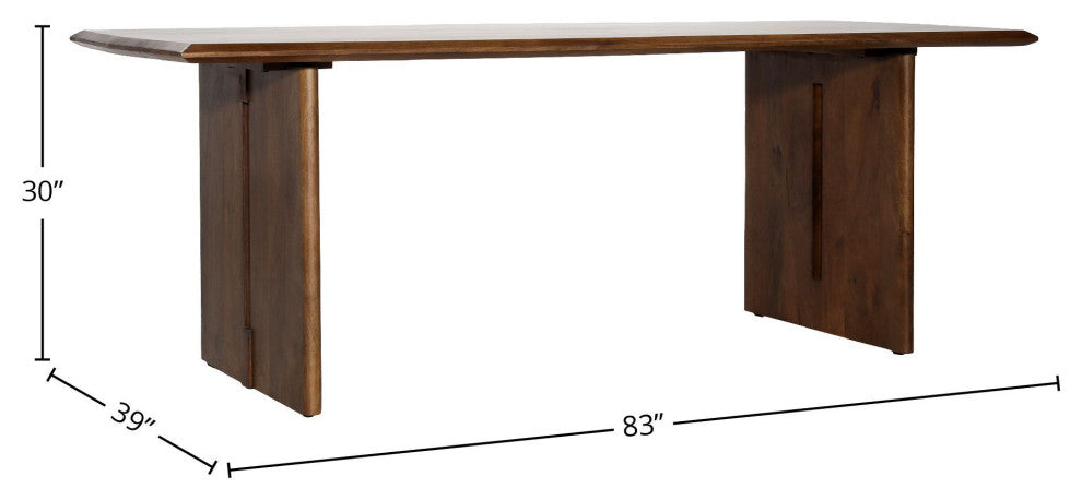 Raven 83" Wide Mango Dining Table, Brown
