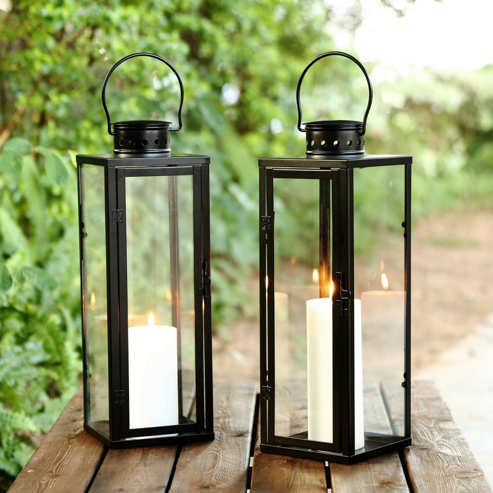 Safavieh Lorient Outdoor Lantern Set of 2 Black