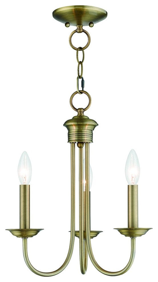 Livex Lighting Estate Light Mini Chandelier, Antique Brass