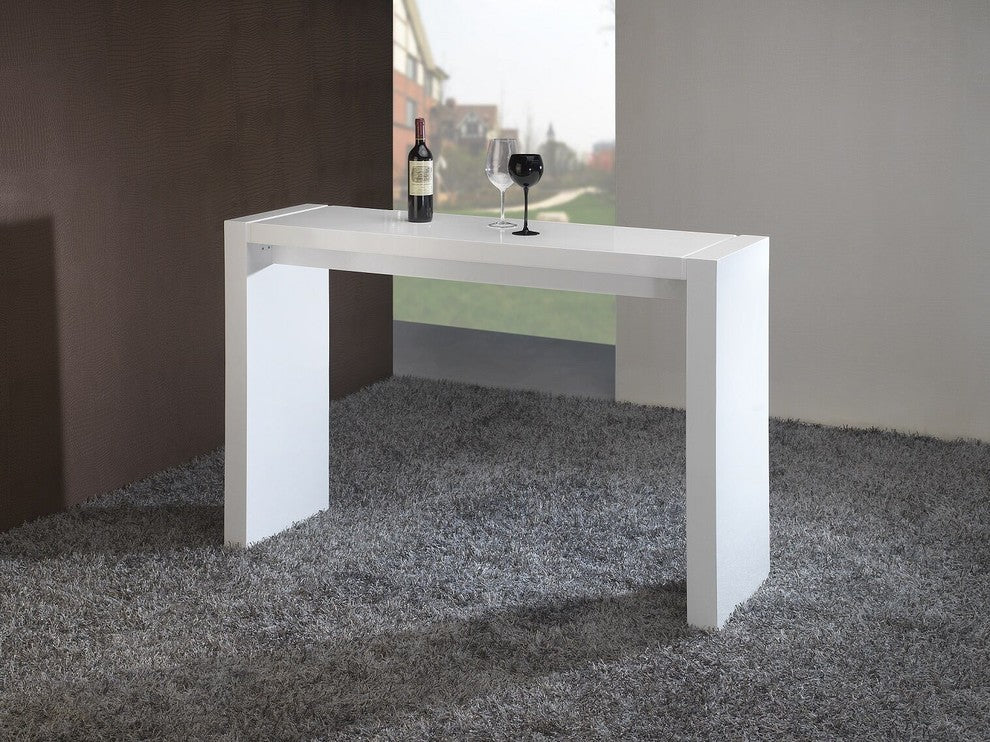 Contemporary Wooden Bar Table, White