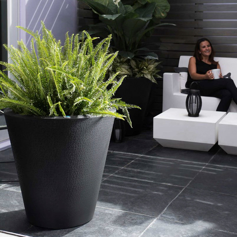 TruDrop Dot Modern Self Watering Planter, Mocha, 20''