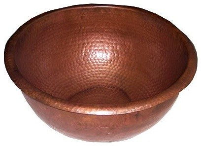 Terra Hammered Round Bathroom Copper Sink