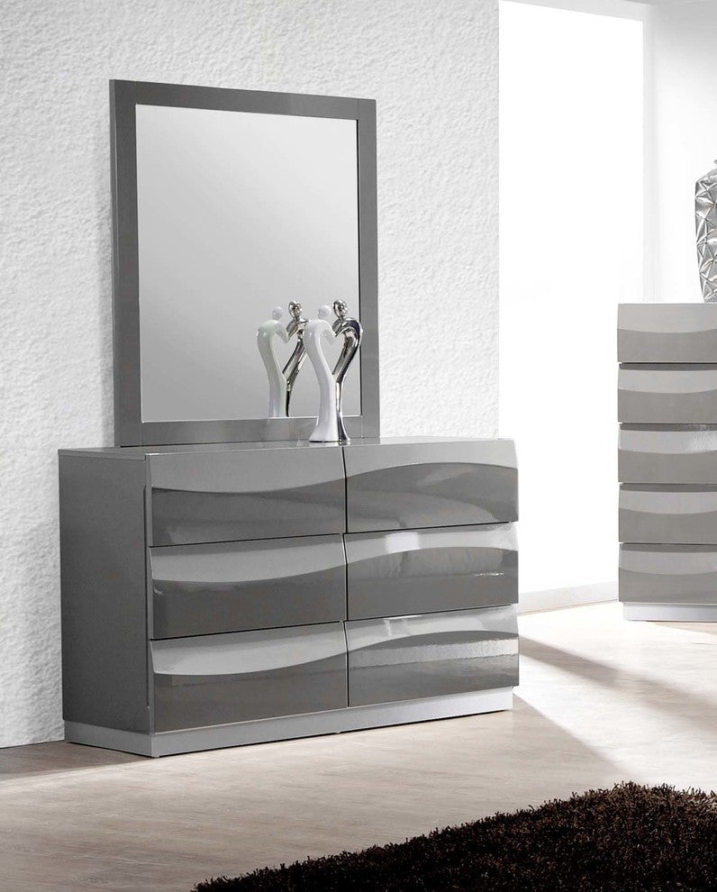 Leon Gray Dresser and Mirror 2-Piece Set