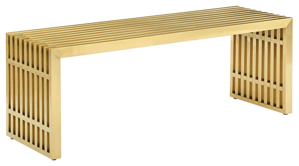 Gridiron Medium Stainless Steel Bench Gold