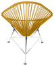 Acapulco Indoor/Outdoor Handmade Lounge Chair, Caramel Weave, Chrome Frame