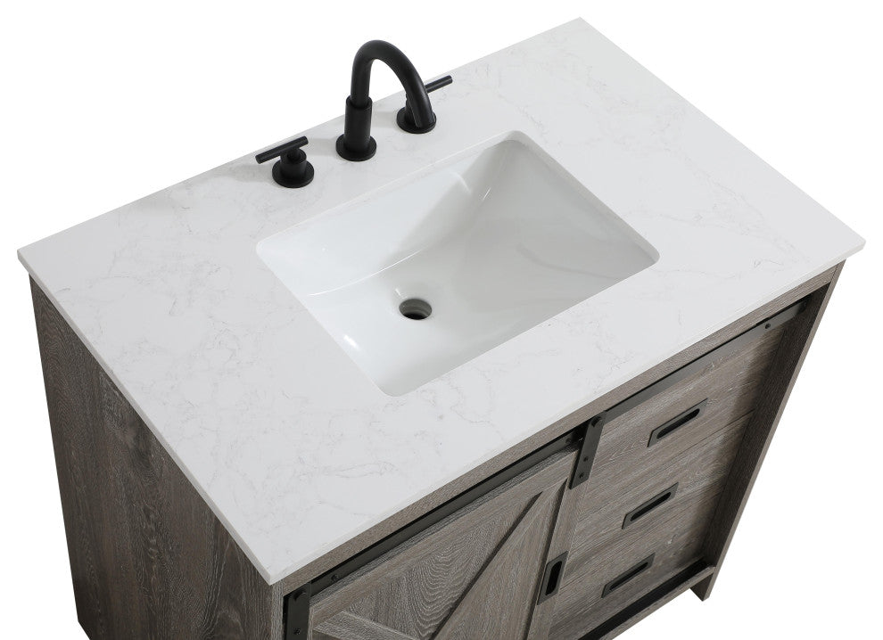 Home Living 36" Single Bathroom Vanity, Rustic Grey