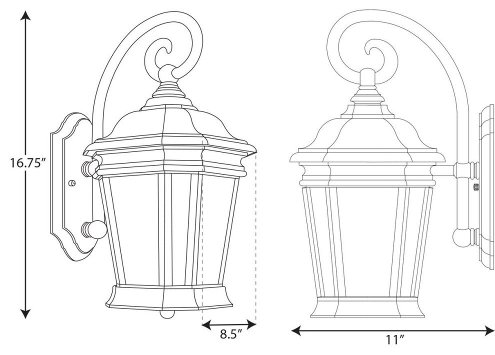 Crawford Collection Black 1-Light Medium Wall Lantern