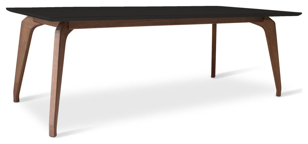 Modern Brazilian, Giane, Dining Table, Nogal Base, Black Top