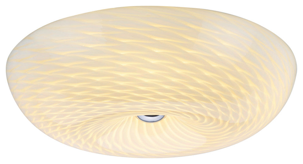 63001L LED Large Flush Mount Ceiling Light Fixture, Chrome 18" Diameter