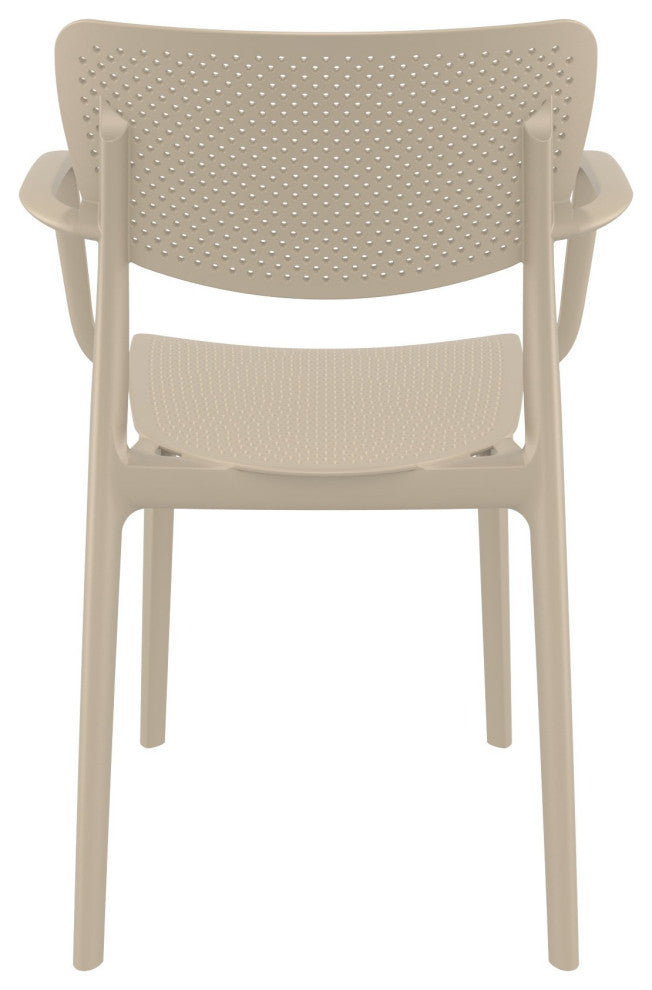 Loft Outdoor Dining Arm Chair, Set of 2, Taupe