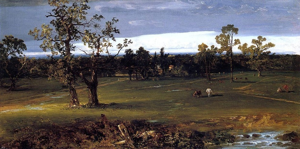 John Frederick Kensett at Pasture Premium Canvas Print