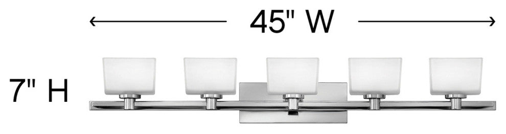 Hinkley Taylor Five Light Vanity, Chrome