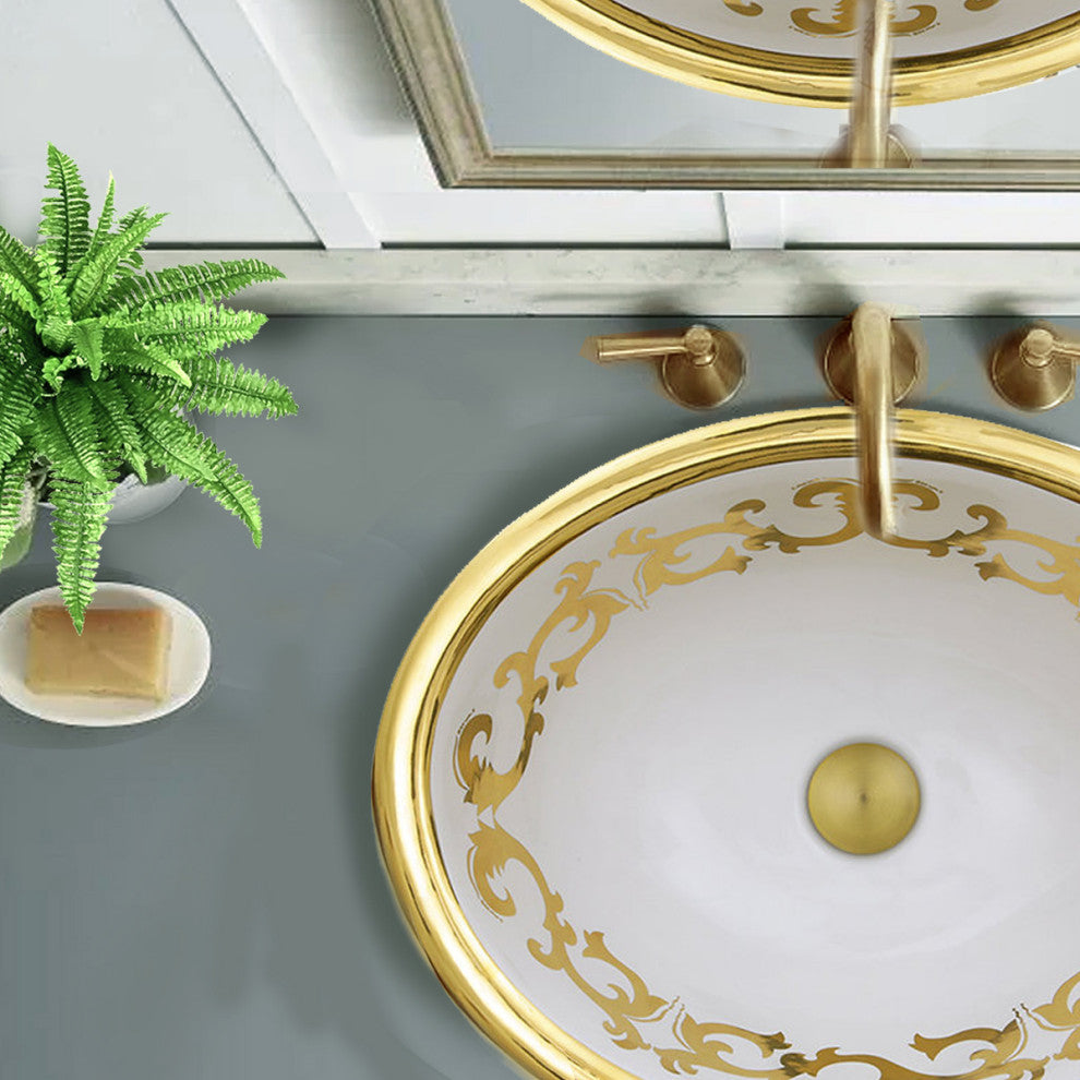 Nantucket Sinks Sanremo Italian Fireclay Gold Vanity Sink