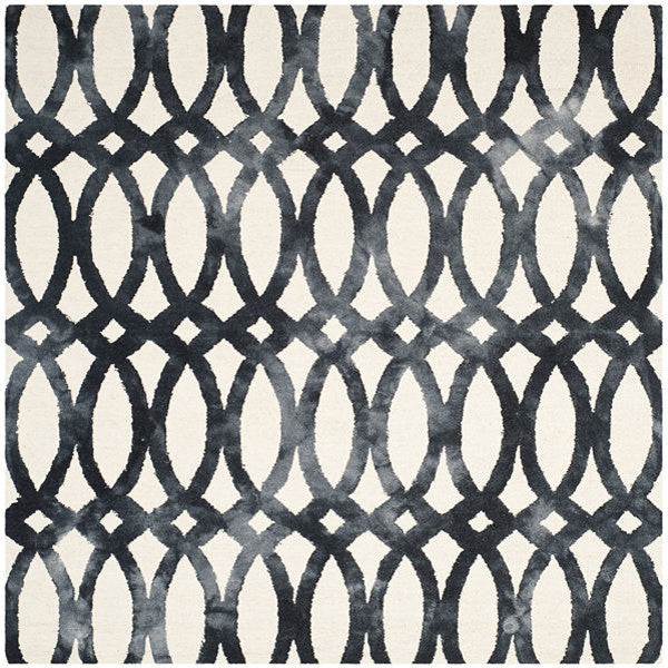 Safavieh Dip Dyed Ddy675D Ivory, Graphite Area Rug, 7'0"x7'0"