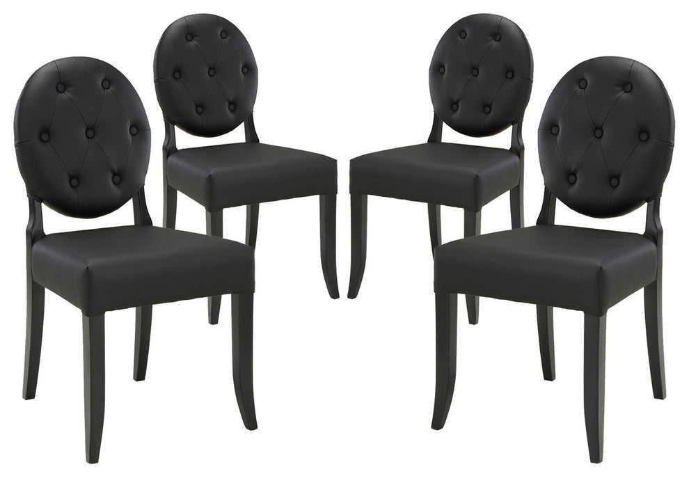 Modern Contemporary Kitchen Dining Side Chair Set of 4 Black