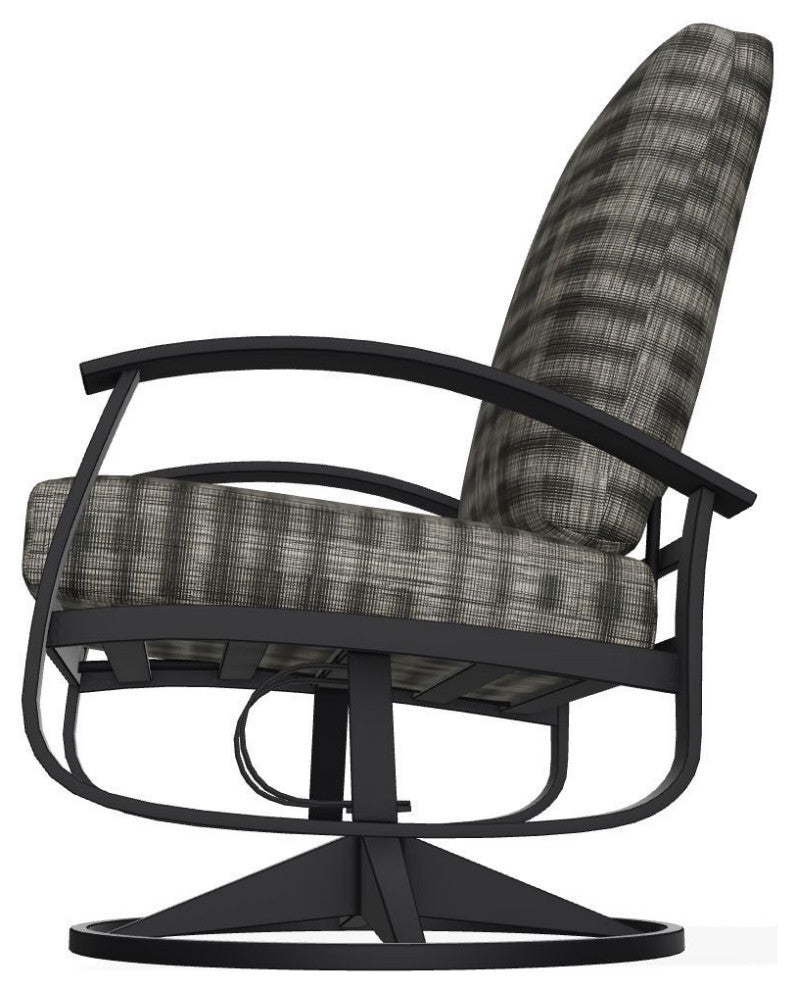 Belle Isle Cushion Outdoor Swivel Rocker, Illusion Plaid Onyx/Black