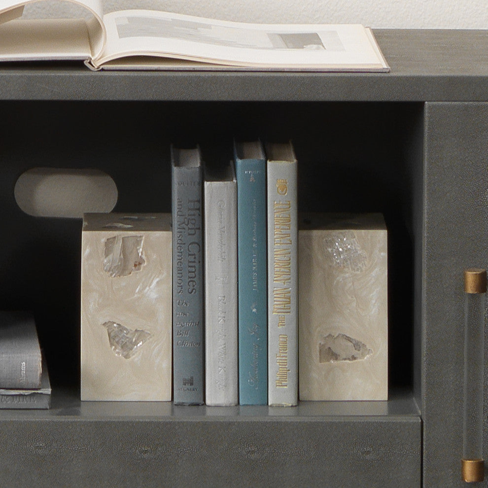 Slab Mica Bookends, Set of 2