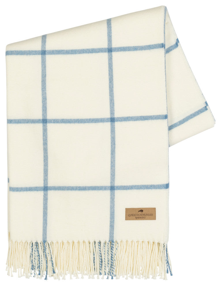 Lexington Plaid Throw, Blue Denim