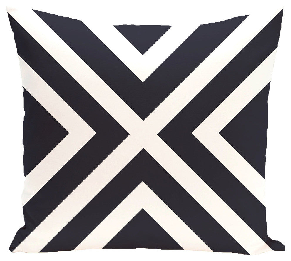 "x" Marks The Spot Stripes Print Outdoor Pillow, Bewitching, 18"x18"