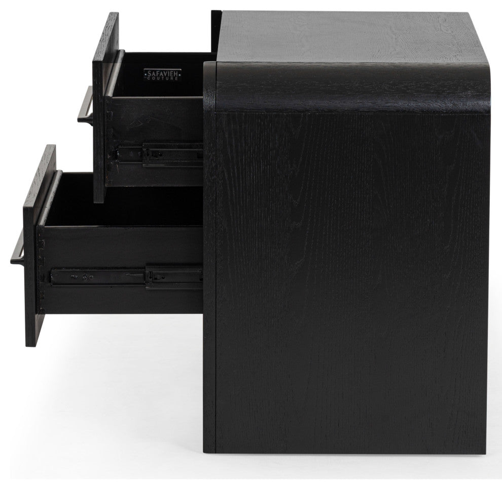 Safavieh Couture Katrina 2 Drawer Nightstand, Black