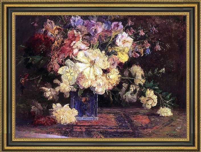 Theodore Clement Steele Still Life with PeoniesPremium Canvas Print, 18"x27"