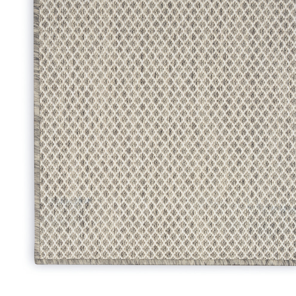 Nourison Courtyard 4' x Square Ivory/Silver Modern Rug