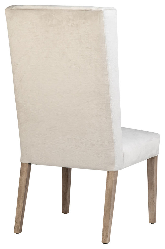 Brody Velvet Parsons Side Chair, White Sand
