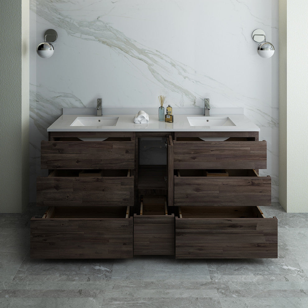 Fresca Formosa 70" Floor Mount Double Sink Bathroom Cabinet
