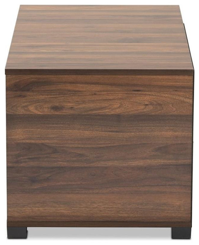 Baxton Studio Connor Walnut Brown Finished 2-Door Cat Litter Box Cover House