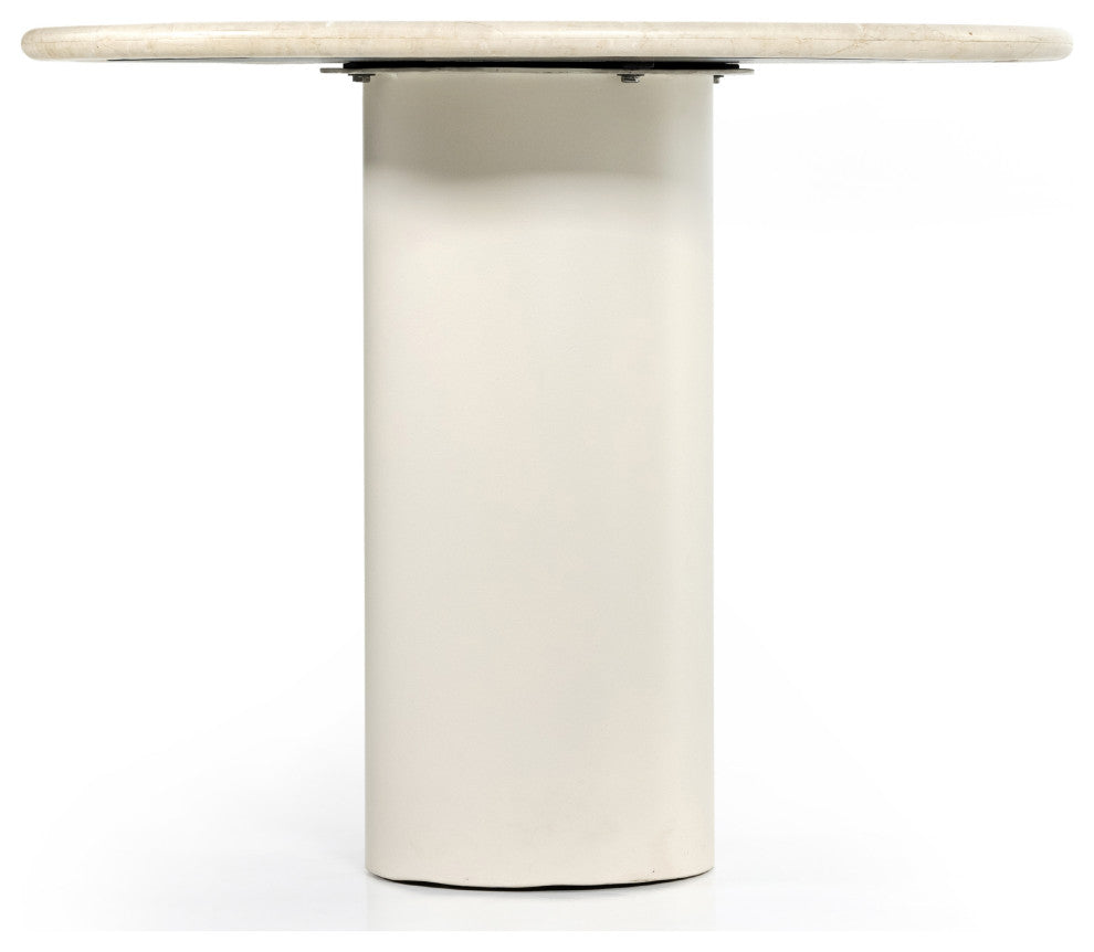 Belle Round Dining Table-Cream Marble