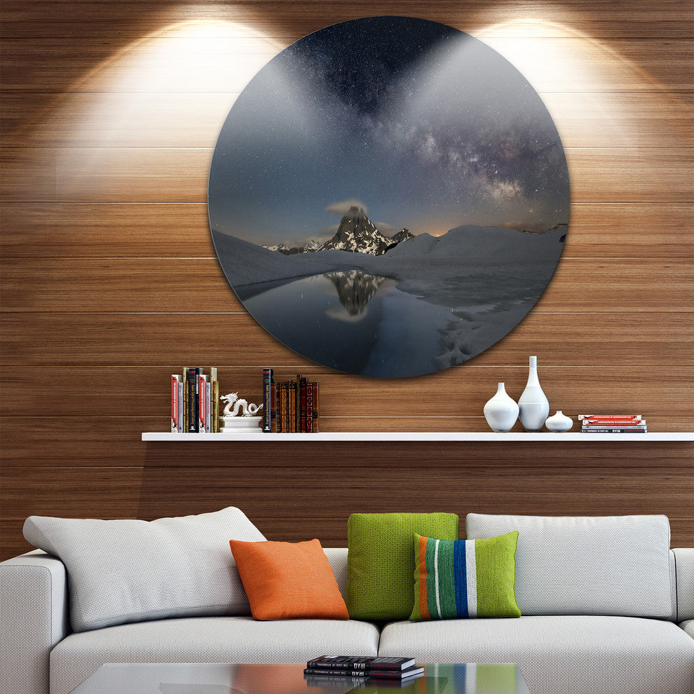 Dark Mountains In Spain, Landscape Photo Round Wall Art, 23"