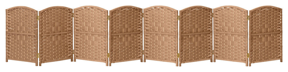 2 ft. Short Diamond Weave Fiber Room Divider Natural 8 Panel