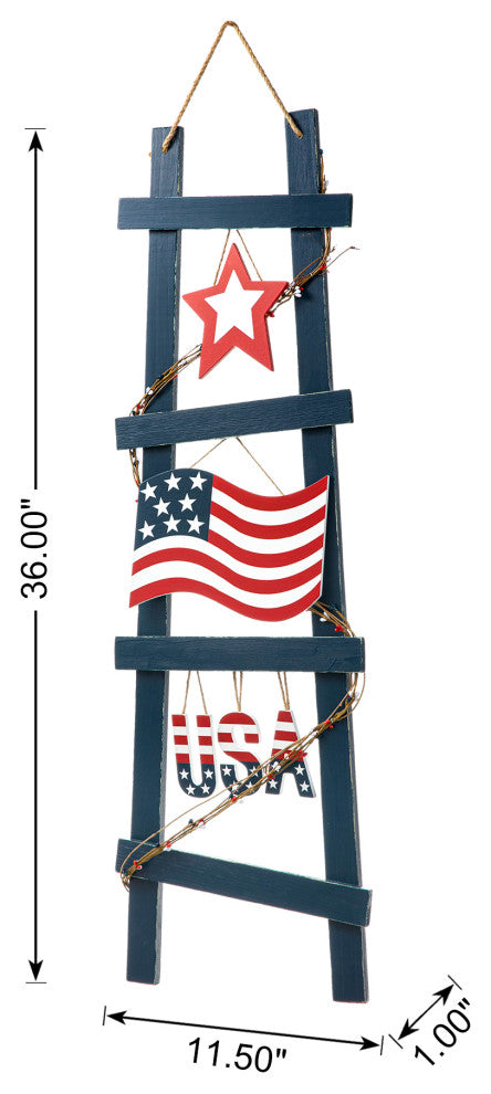 36"H Patriotic Ladder-shaped "USA" Porch Decor