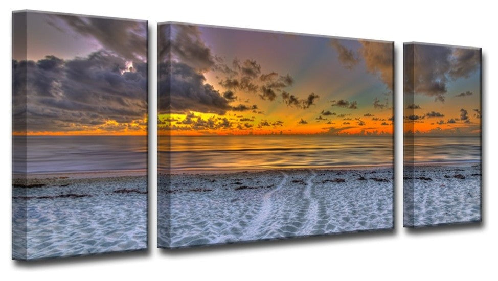Ready2HangArt 'On the Horizon' Oversized 3-Piece Canvas Wall Decor Set, 30"x72"