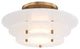 Gatsby 16" LED Flush Mount, Aged Brass Finish, White Opal Alabaster