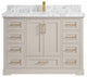 Boston 48" Single Sink Bath Vanity in Fine Grain 2" Carrara Marble