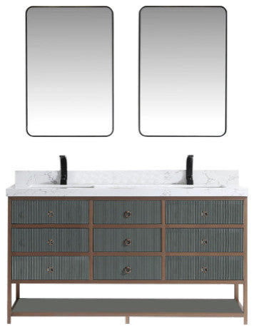 Vanity With Mirror,Sconce,Faucet Included