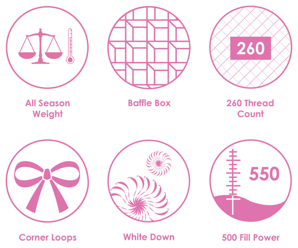 White Down Comforter, King, All Season Weight