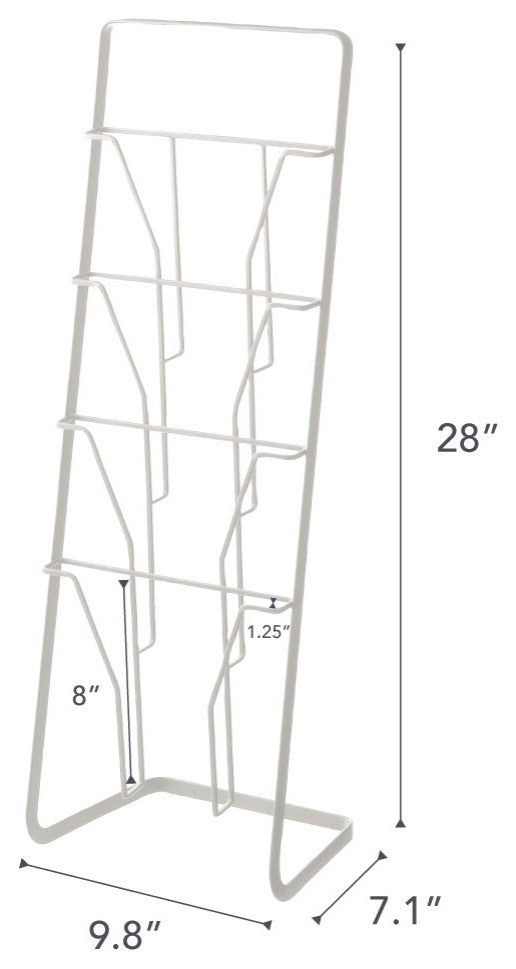 Tower Magazine Rack, White