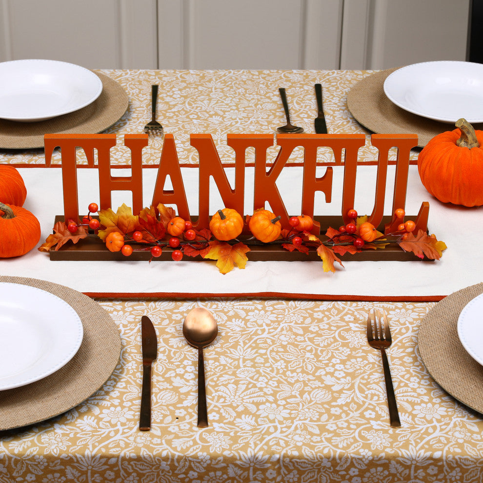 20"L "THANKFUL" Wooden Table Decor