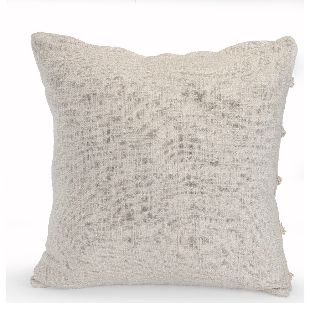 Overtufted Solid Throw Pillow, Birch