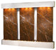 Deep Creek Falls Fountain, Brown Marble, Stainless Steel, Square