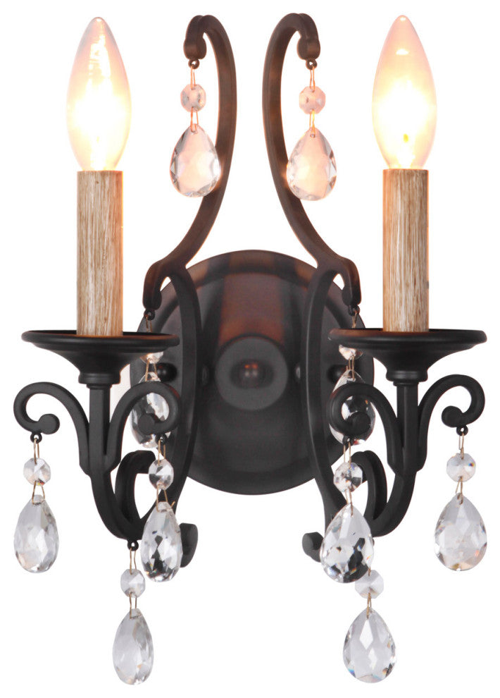 Bentley 2-Light Wall Sconce, Matte Black