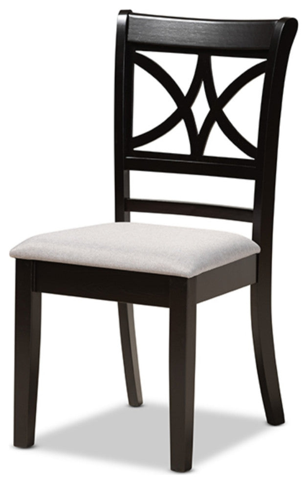 Julia Modern Gray Fabric Dark Brown Finished Wood 5-Piece Dining Set