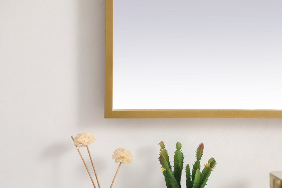 Modern Brass Led Mirror