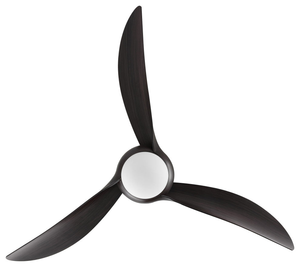 Aviator 52" 1-Light App 6-Speed Retro Swirl LED Ceiling Fan, Dark Brown Wood