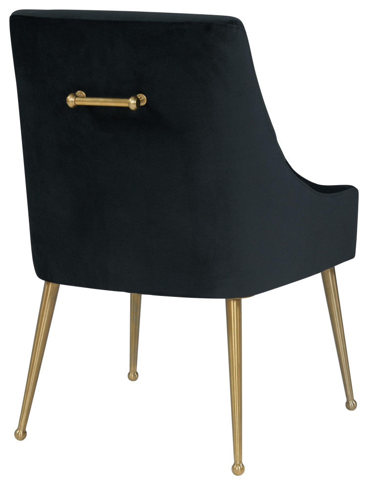 Beatrix Velvet Side Chair, Black